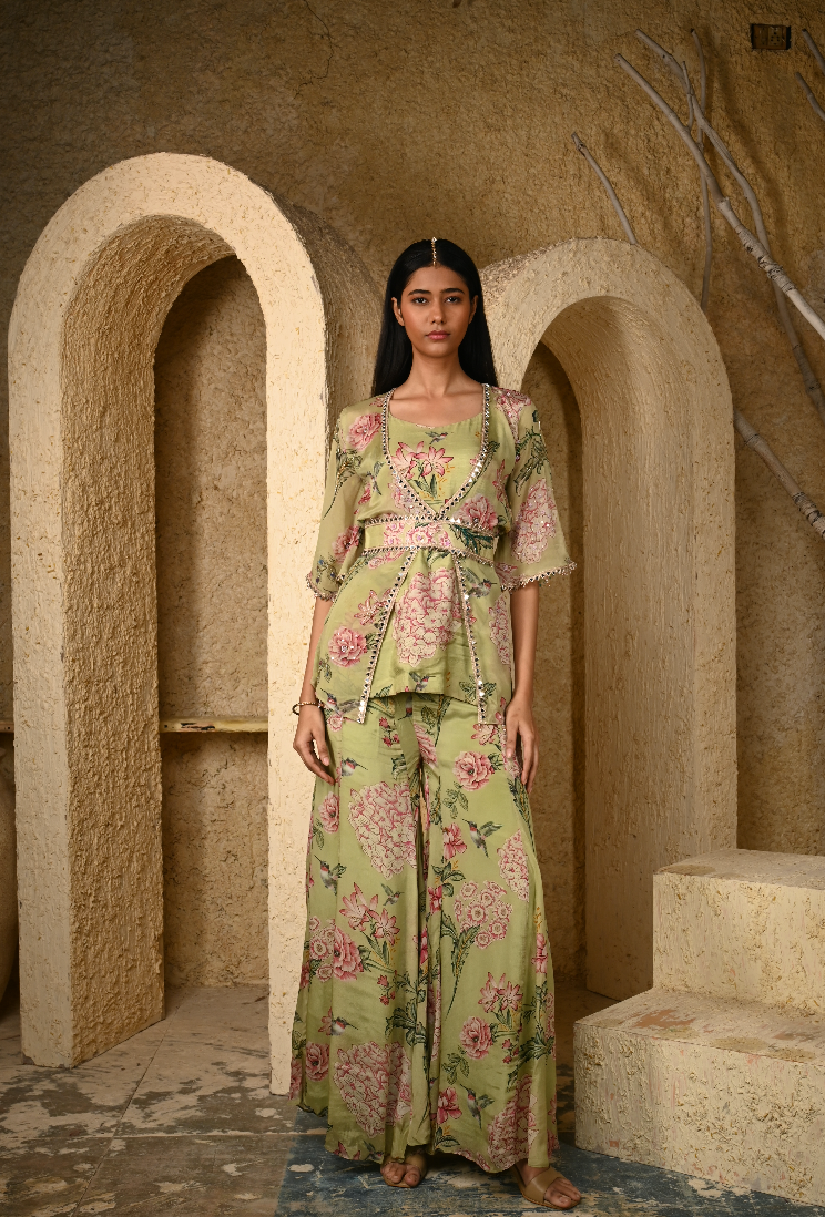 Sage Sharara Set