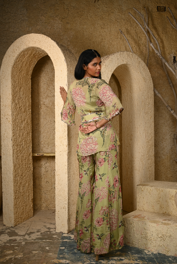 Sage Sharara Set