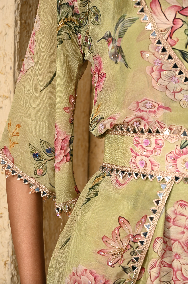 Sage Sharara Set